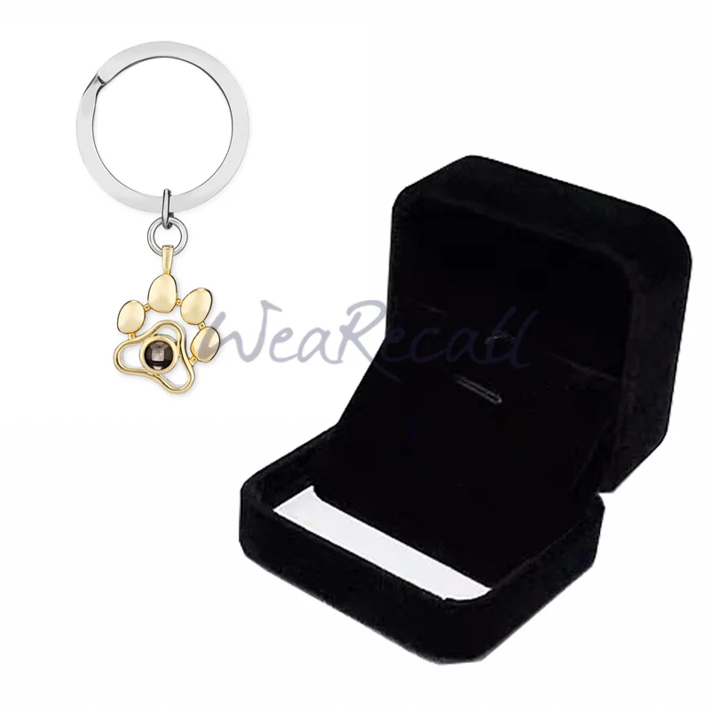 Projector Picture Custom Personalized Pet Photo Keychain 925 Silver wetirmss