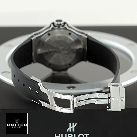 Hublot Big Bang Steel Case Black Rubber Bracelet Replica opened steel clasp