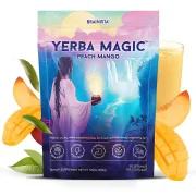 Yerba Magic | Chá instantâneo de erva-mate em pó | Sabor pêssego e manga | 30 porções -Plus