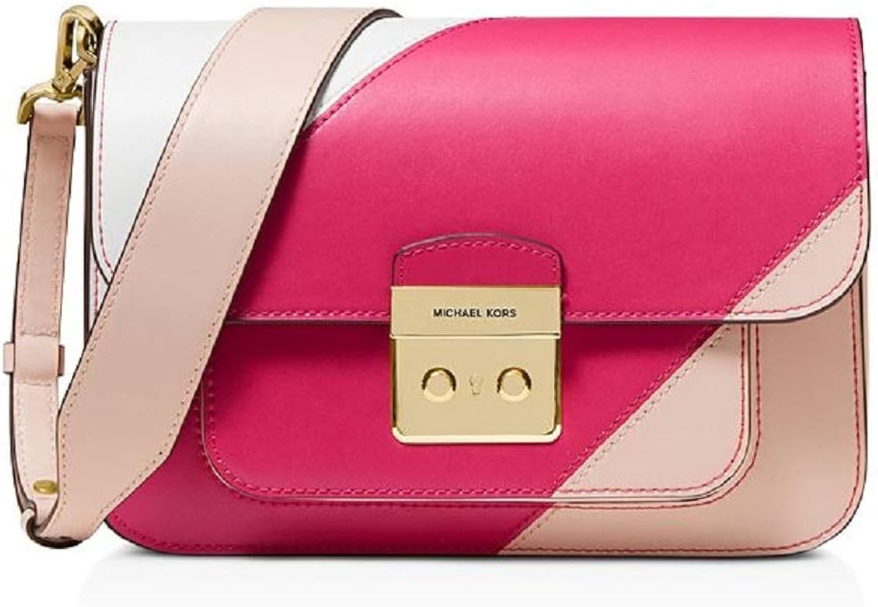 MICHAEL Kors Women's Sloan Editor Leather Shoulder Bag Soft Pink Multi