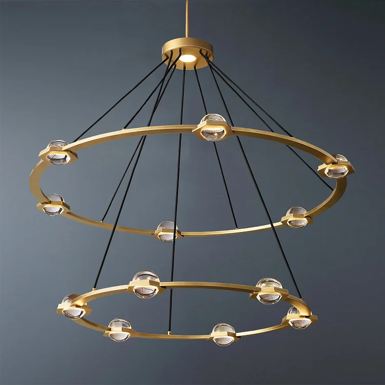 &Eacute;clatant vintage Sophistication Two-tier Round Chandelier 48" Vjlight