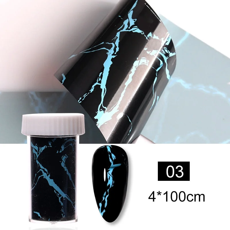 1 Roll Snowflake Christmas Sparkly Nail Foils Marble Series Nail Art Transfer Sticker Nail Decorations DIY Nail Accessories