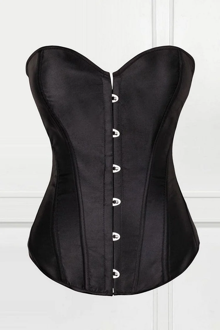 Xpluswear Plus Size Solid Lace-up Hooks Trim Bustier Corset Lingerie Tops Shapewear 2024 - Xpluswear