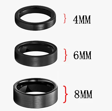 Men Women Black Capricorn Tungsten Carbide Rings Couple Wedding Bands Flat Comfort Fit 4MM 6MM 8MM Width