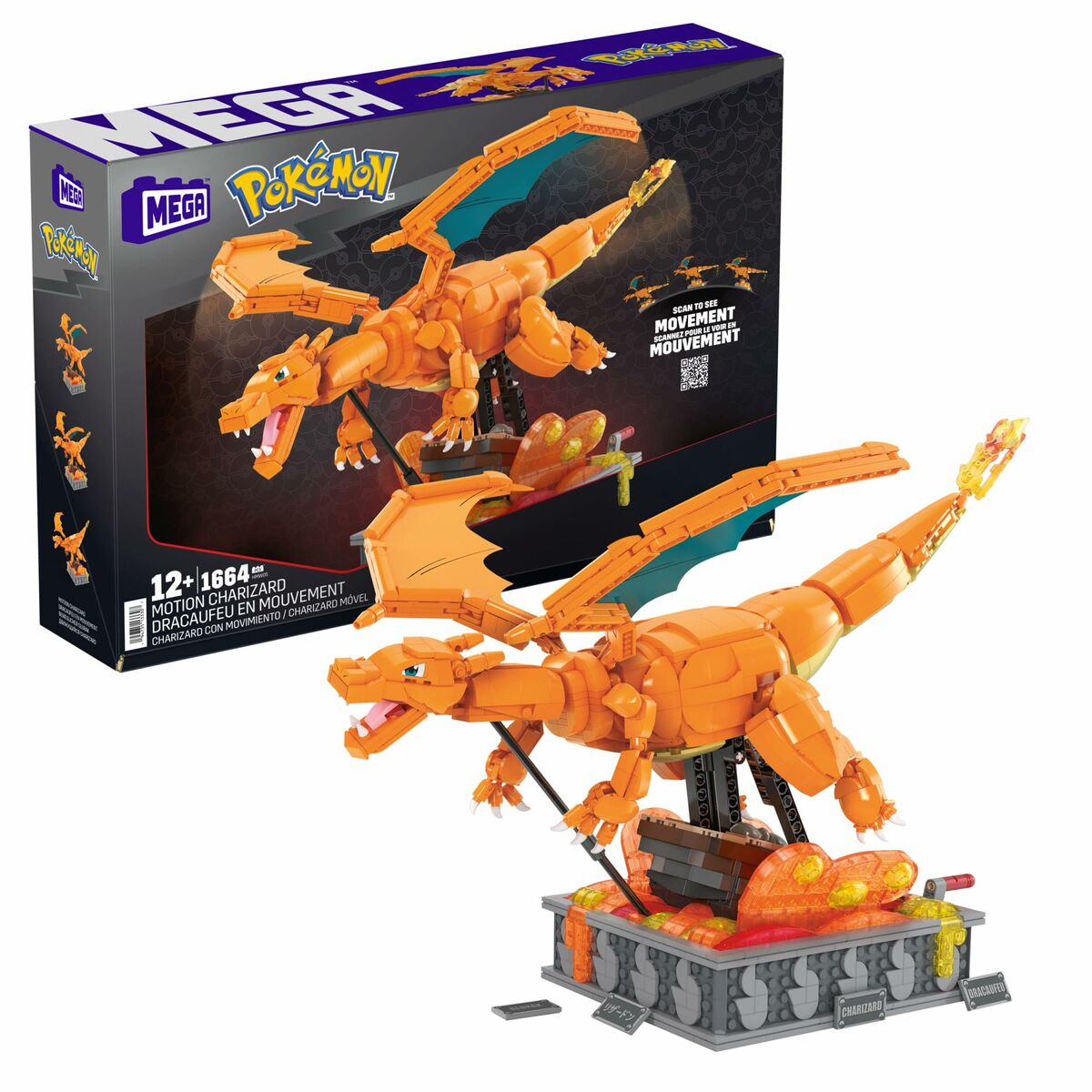 Construction kit Pok&eacute;mon Mega Construx -  Motion Charizard 1664 Pieces