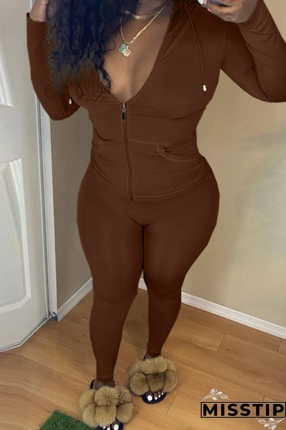 Black Fashion Casual Solid Basic Hooded Collar Long Sleeve Two Pieces