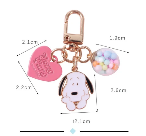 Heart Colorful ball Dog Keychain