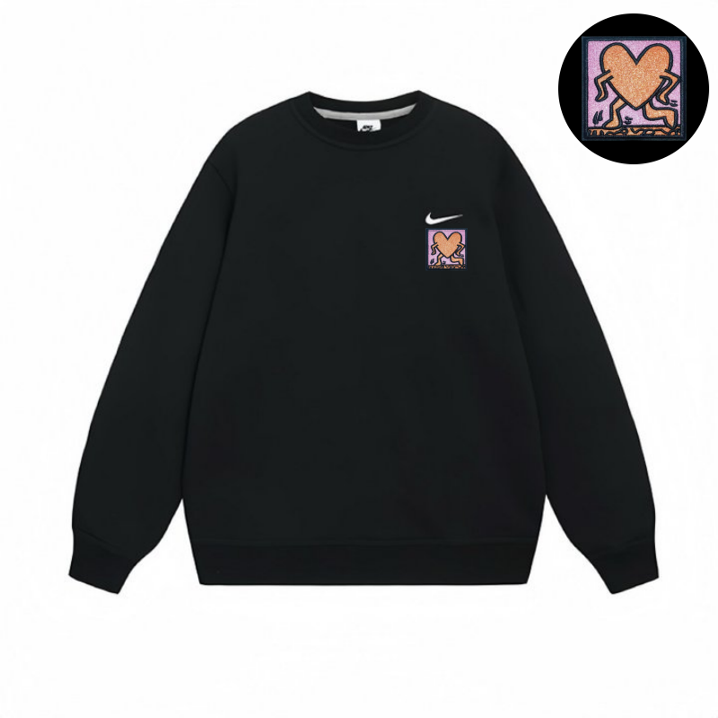 Nike Fleece Lined Thermal Pullover Long Sleeved Sweatshirt Unisex Black