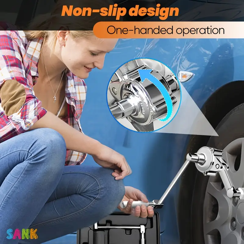  扭力扳手重型加长扳手套装，配有 17mm、19mm 和 21mm 套筒，用于松开汽车轮胎，适用于拆卸器 1、2、1、20，省力扳手，男士生日礼物，丈夫情人节礼物。产品详情 4