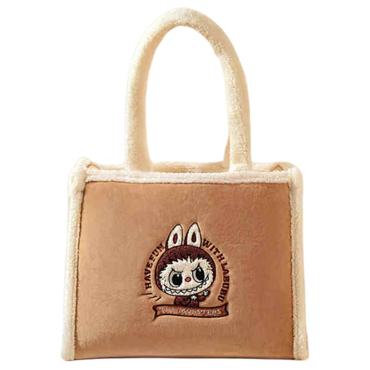 POP MART Polyester Tote Bag, Shopping Bag, Shoulder Bag Women's Brown