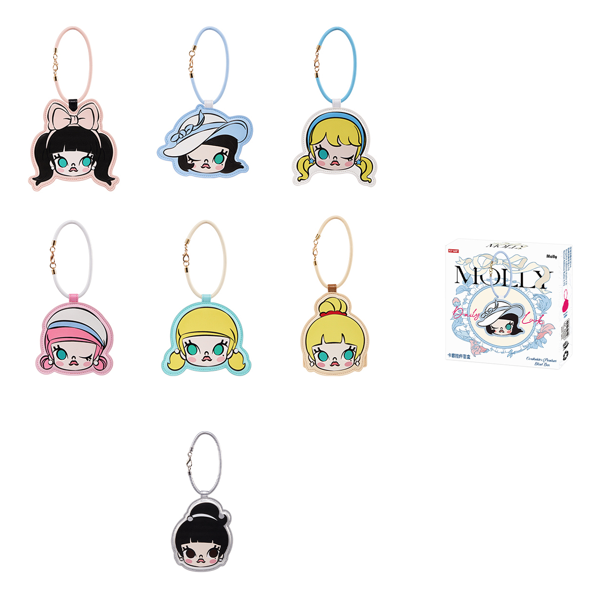 POP MART MOLLY Daily Look Collection Card Sleeve Pendant Blind Box Products Single Mystery Box/Full Box 6 Pcs
