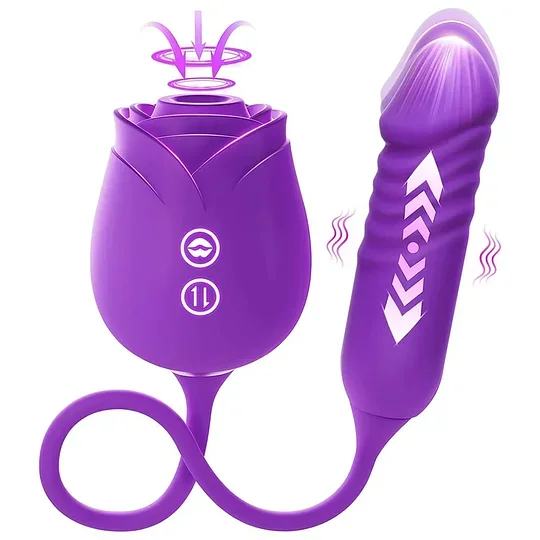 10 Speeds Rose Vibrator With Tongue