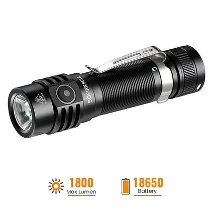 CFG Rechargeable LED Flashlight - 390 Lumens, 10W, With Flashing Red Rear Light, Black - View #12