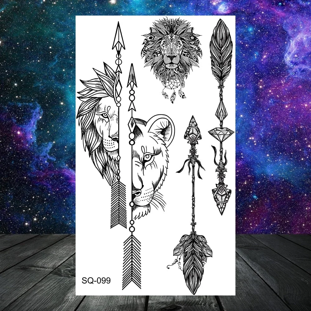 3D Constellation Rose Mountains Tatoos Temporary Tattoos For Women Men Star Moon Sun Realistic Fake Tattoo Small Washable Tatoos