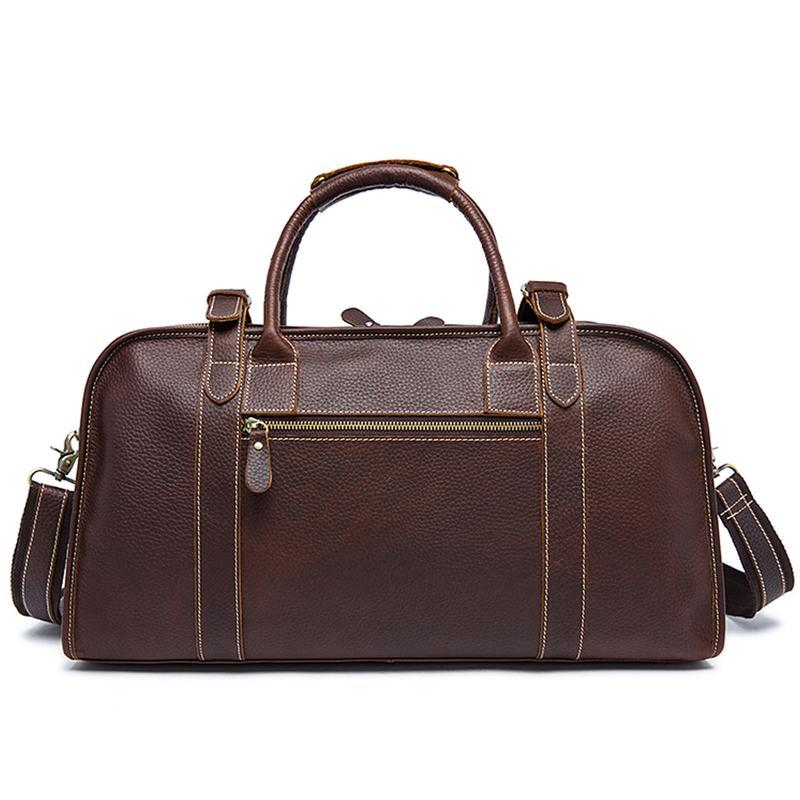 Genuine Leather Comfortable Grab Clean Silhouette Spacious Interior Carryall Bag for Traveling