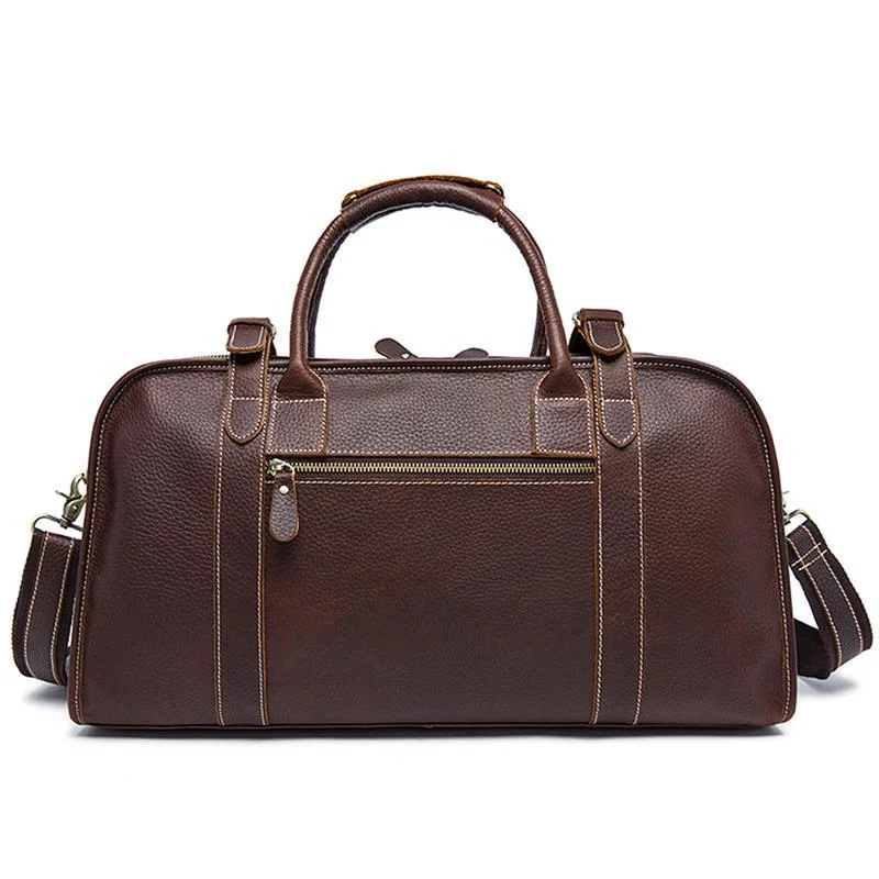 Genuine Leather Comfortable Grab Clean Silhouette Spacious Interior Carryall Bag for Traveling