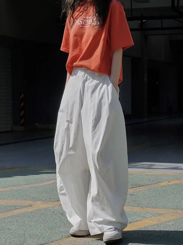 Effortless Chic: Wide-Leg Split-Joint Casual Trousers in Solid Color