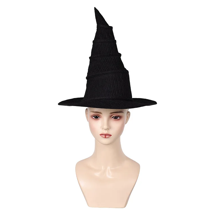 Wicked (2024) Elphaba Black Witch Hat Cosplay Halloween Carnival Accessories Props