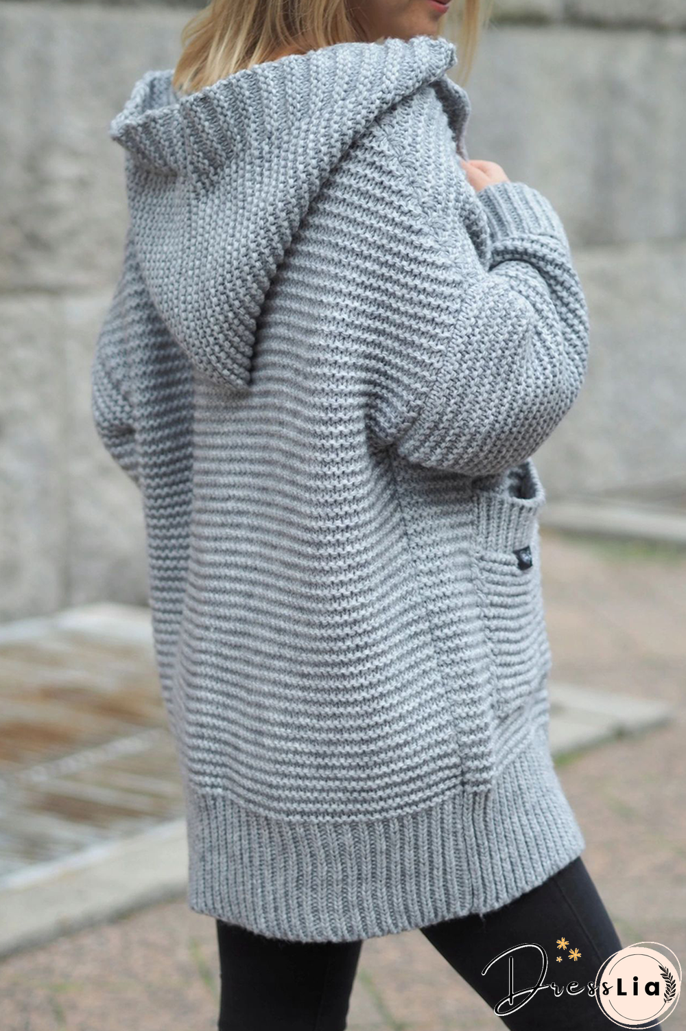 Casual Solid Pocket Hooded Collar Tops Sweater(6 Colors)