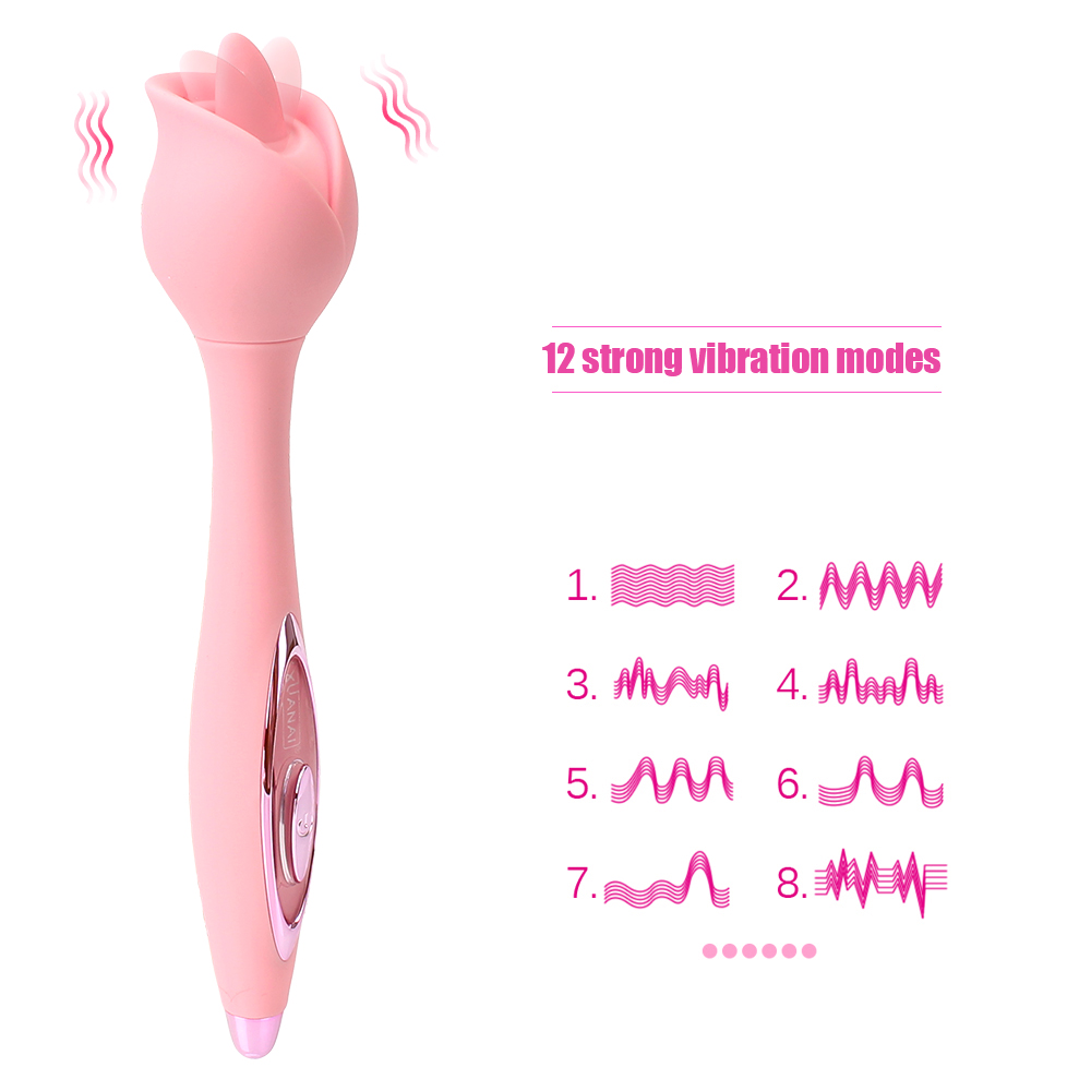 Rose Tongue Licking Wand Vibrator