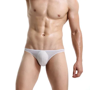 Men's Ultra-Thin Ice Silk Translucent U Convex Briefs