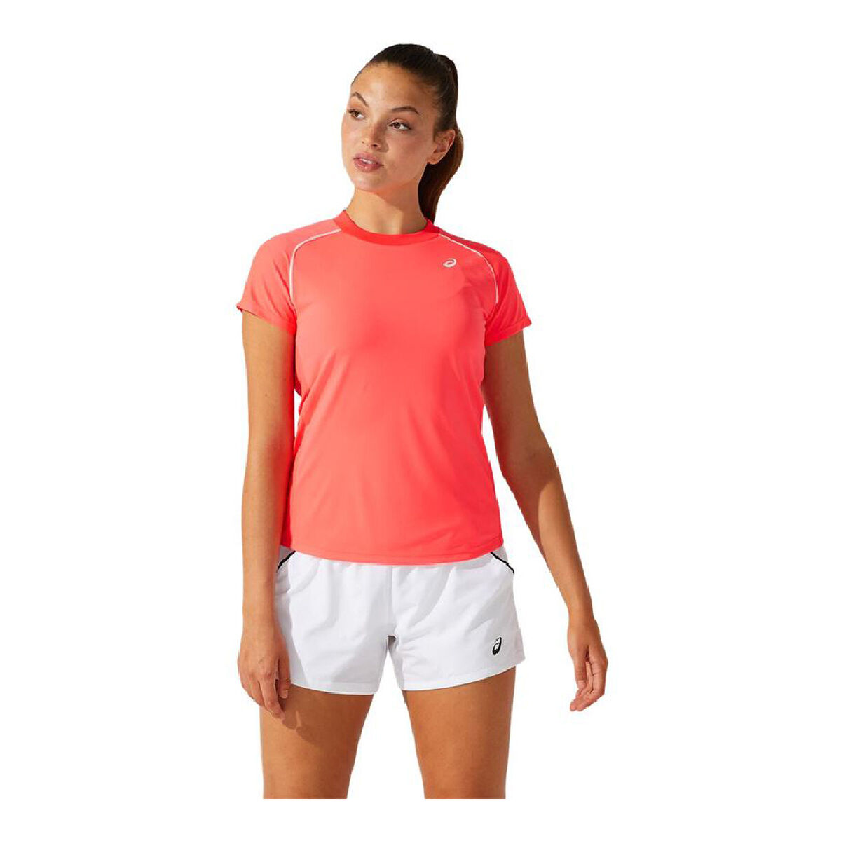 Women&rsquo;s Short Sleeve T-Shirt Asics Court Piping Orange Coral