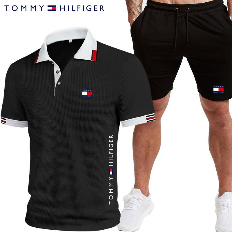 Męski, casualowy, letni garnitur 2025, składający się z koszuli i szortów (kup jeden, a drugi dostaniesz gratis)