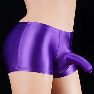 Men's shiny silky high elastic underwear cremaster scrotum breathable tight underwear