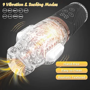 9 Suction Vibration Automatic Male Penis Pump Masturbation Cup