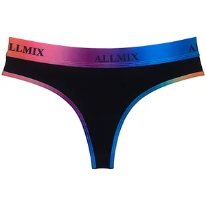 Sexy Gradient Rainbow Letter Cotton Seamless Low-Waist Thong