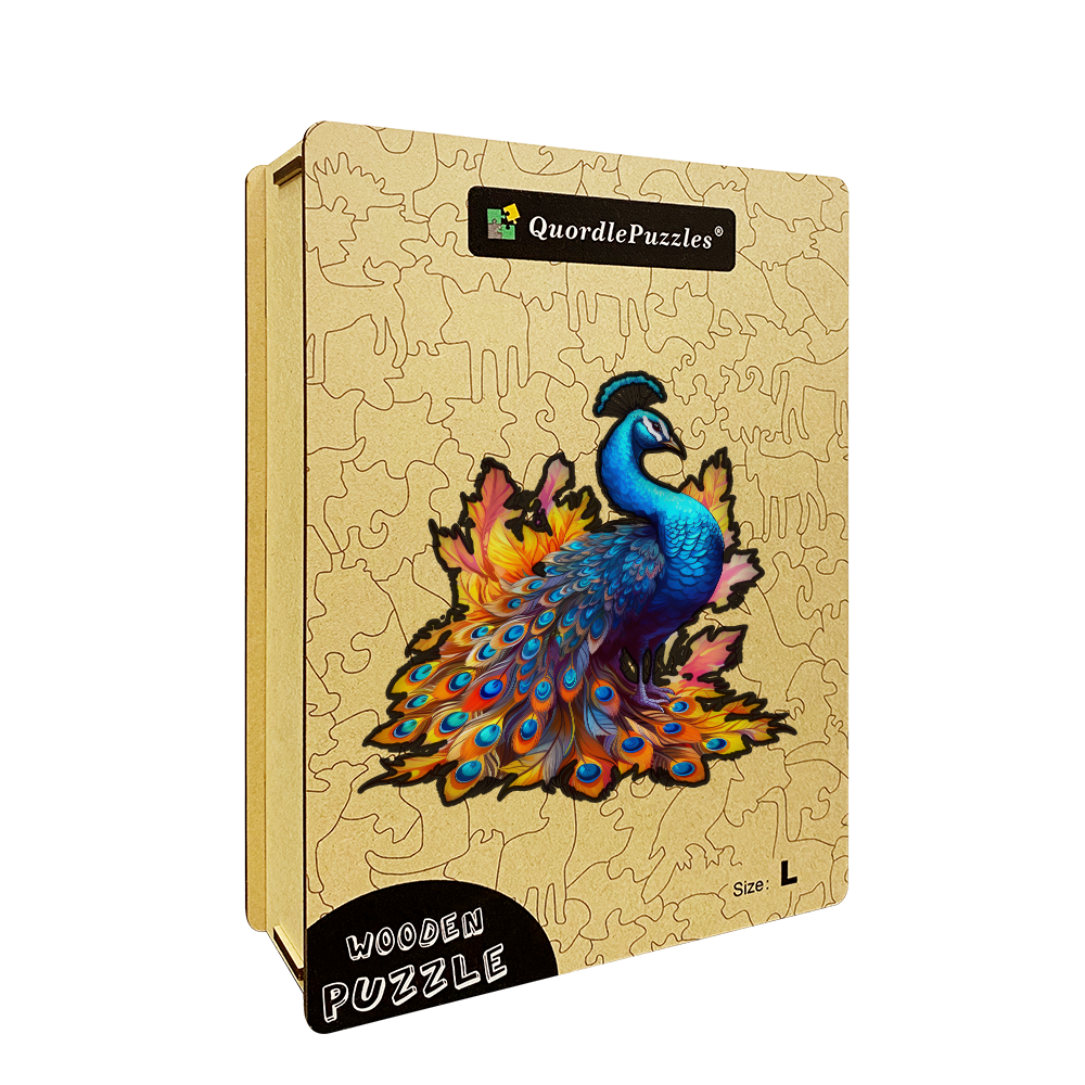 Striking peacock Wooden Jigsaw Puzzle