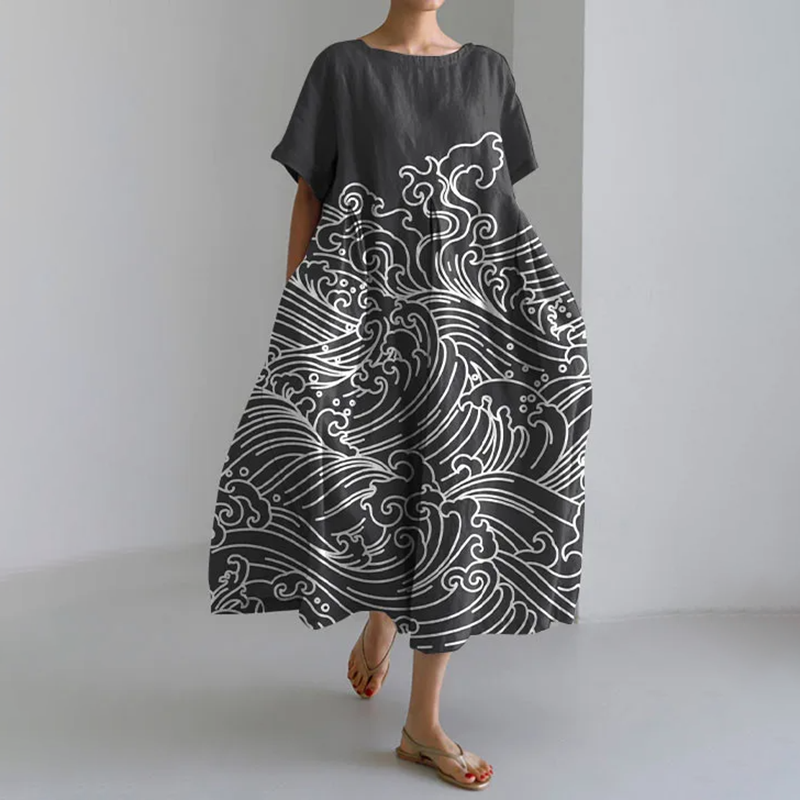 Haku Laape Bias Cut Knee Length Cotton Dress