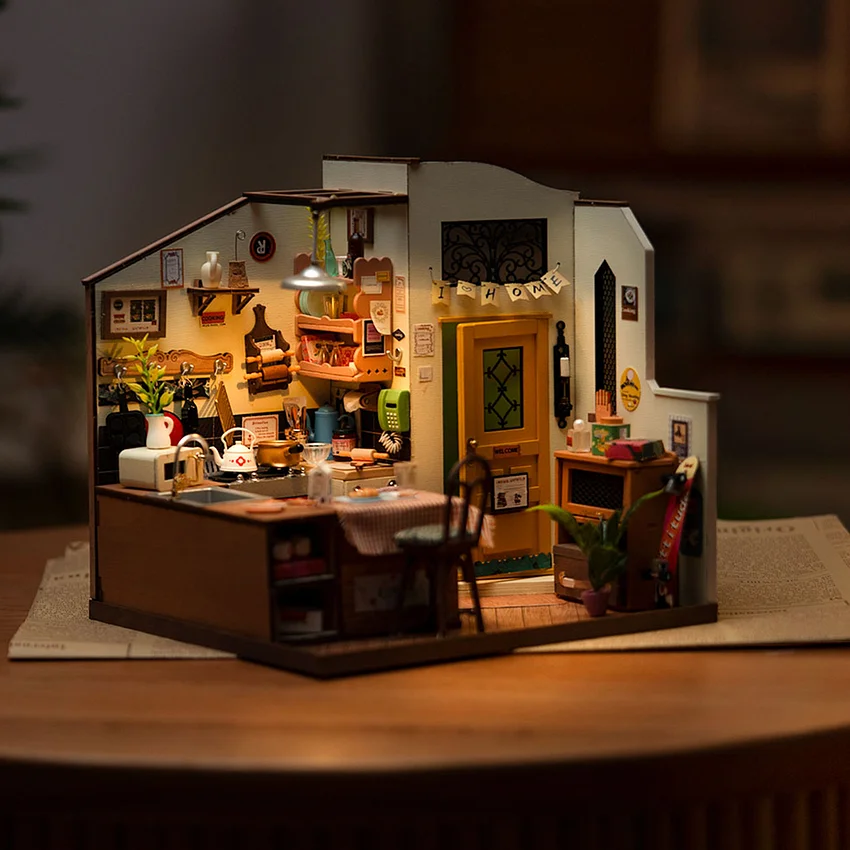 Rolife Cozy Kitchen DIY Miniature House Kit DG159 | Robotime Online
