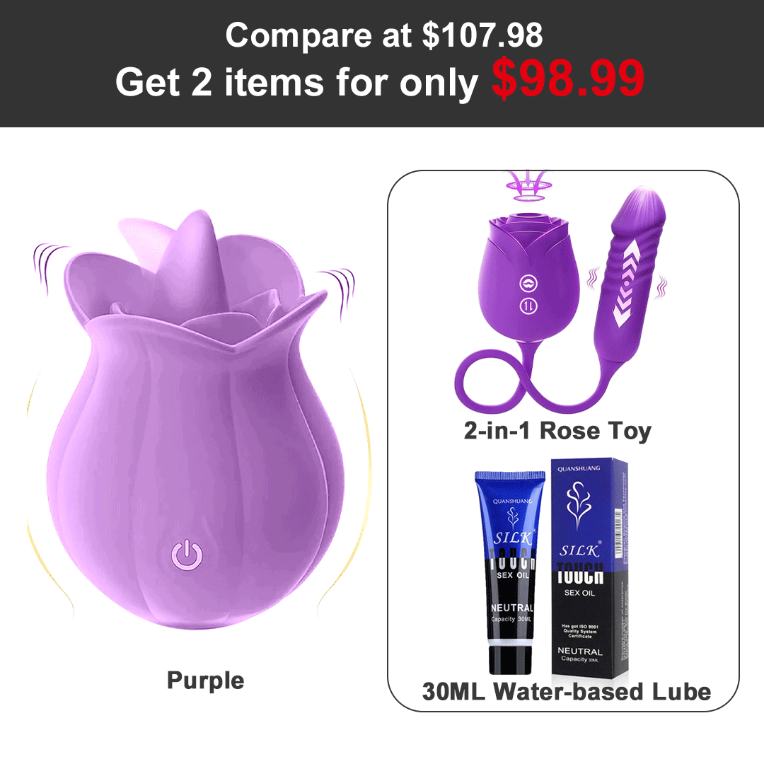 10 Speeds Rose Vibrator With Tongue