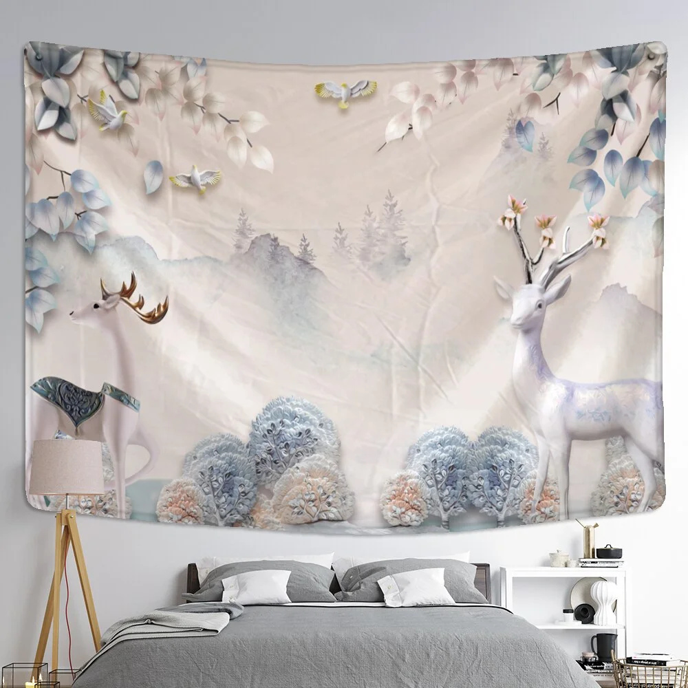 Nigikala Feather Tapestry Wall Hanging Bohemian Nordic Style Psychedelic Mystery Hippie Simple Home Decor