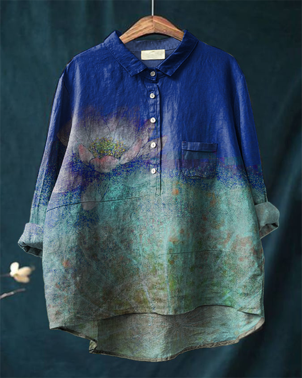 Linen 908 Ocean Shirt (Botanical-dyed)