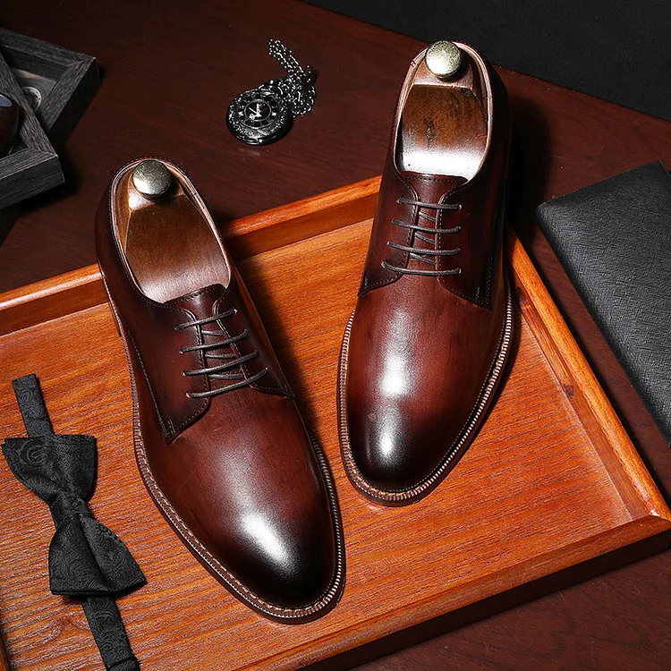 DANRRIO Black British Dress Shoes