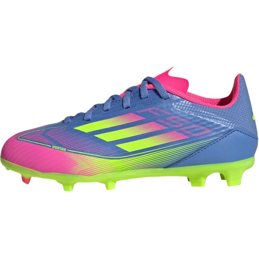 Adidas F50 League Abrasion Resistant Cushioning Support Low Top Kids' Soccer Shoes Blue Yellow Kids'