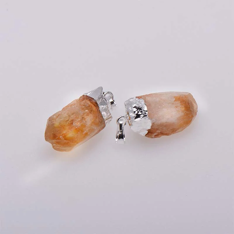 Natural Crystal Gemstone Citrine Amethyst Happiness Necklace