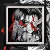 3D Decorative Paint of Grey & White Mikasa Ackerman - Attack On Titan Decorative Painting - momo Studio