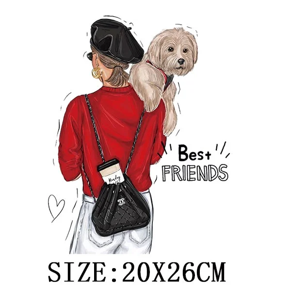 Pretty Girls Thermal Sticker On T-shirt DIY Washable Iron On Transfers For Clothing Fashion Design Appliqued On Clothes Patches