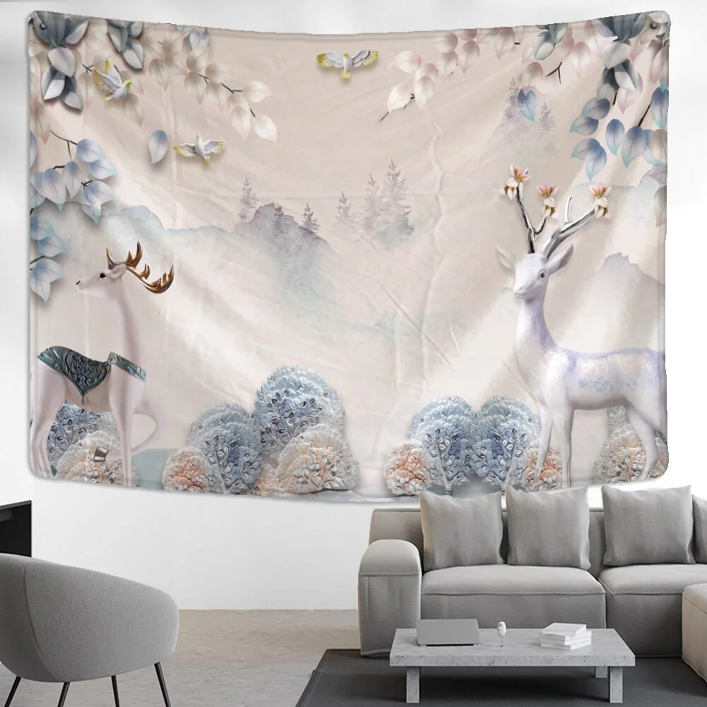 Nigikala Feather Tapestry Wall Hanging Bohemian Nordic Style Psychedelic Mystery Hippie Simple Home Decor