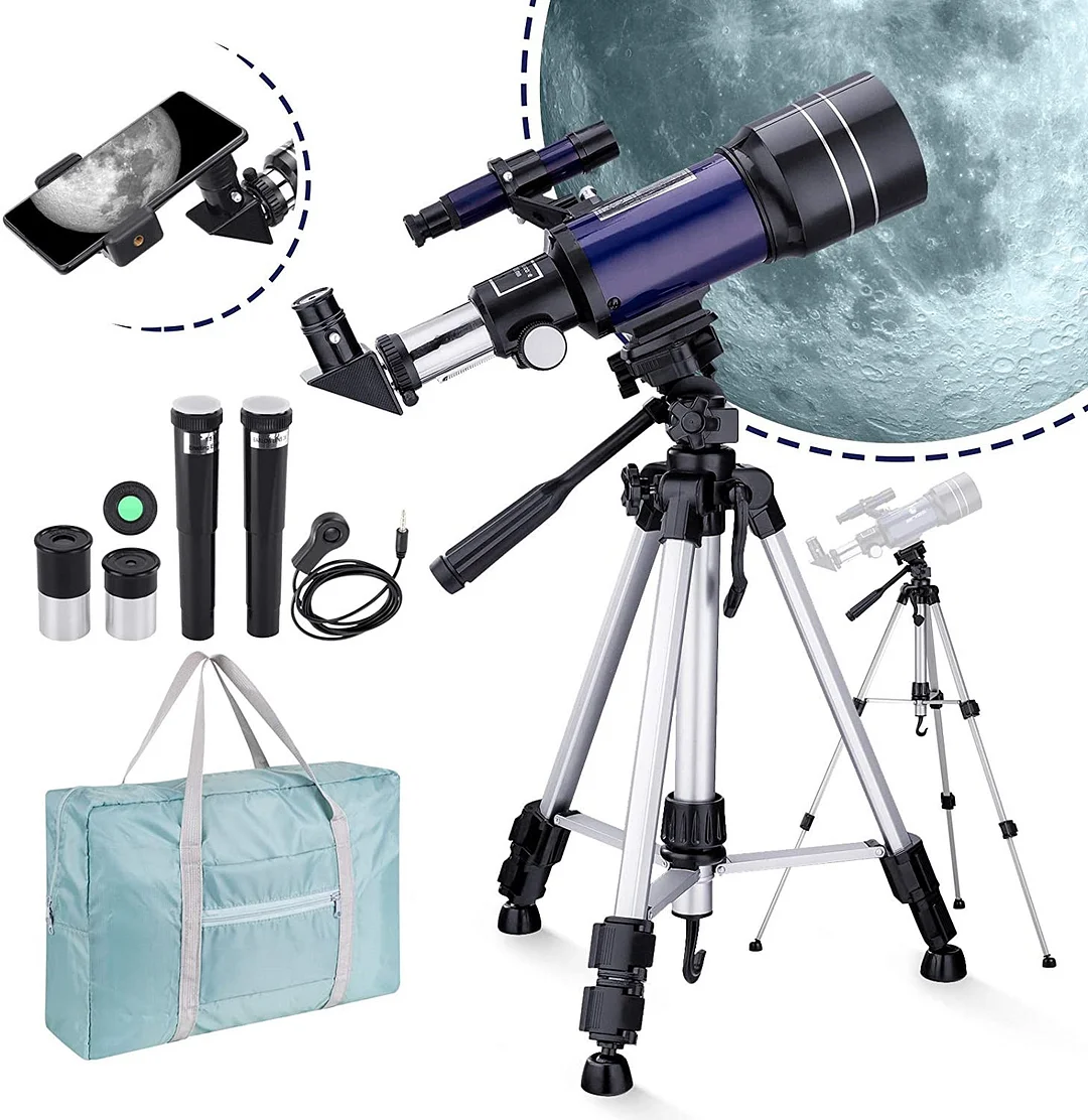 BEBANG Telescopes for Kids,Adults Beginners,70MM Astronomical Telescopes for Phone,with Wire Shutter,Tripod, Backpack,Perfect Gift for Kids
