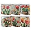 6Pcs Diamond Painting Animal and Flower Handmade Card Wish Greeting Cards