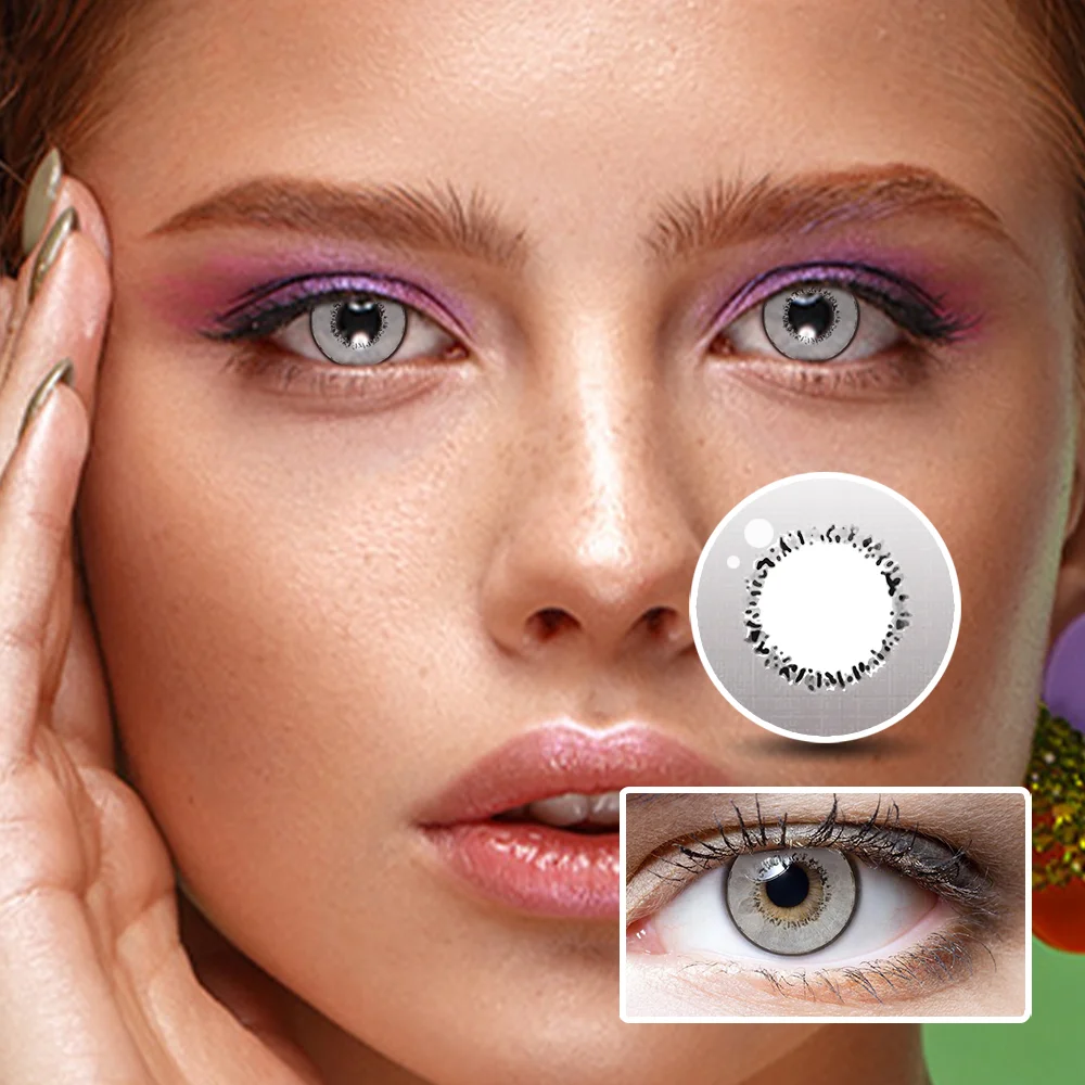 NEBULALENS Harajuku Storm Gray Yearly Prescription Colored Contact Lenses NEBULALENS