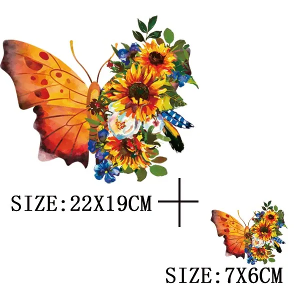 Beautiful Butterfly Thermal Sticker On T-shirt DIY Washable Iron On Hoodies Funny Design On Clothes Patches Appliqued Decoration