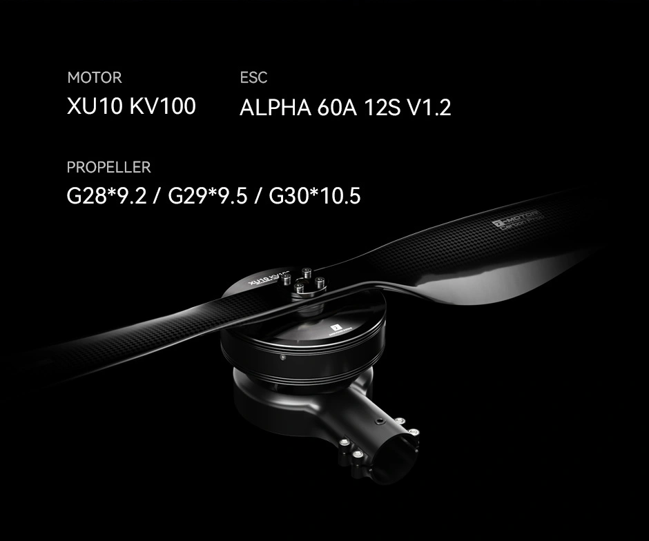T-MOTOR XU10-X with recommended motor, ESC, and propeller combinations