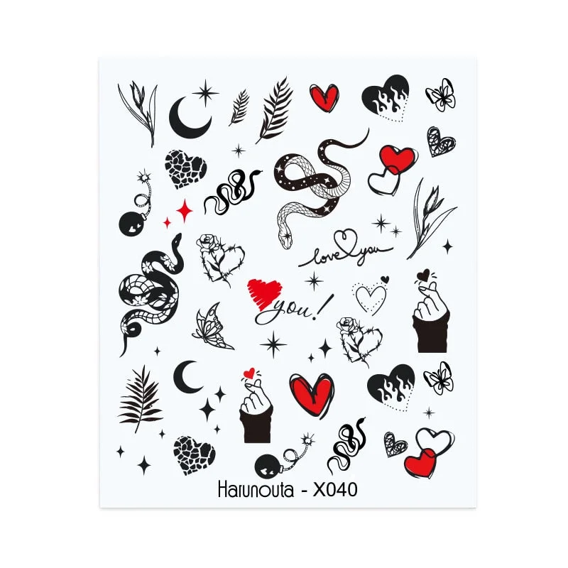 1PC 3D Nail Sticker Stick Figure Woman Face Pattern Special Transfer Picture Flowers Sliders Sticker DIY Nail Art Decoration