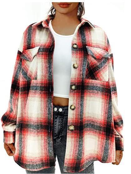  thdmladies New Casual Plaid Shirt thedmladies