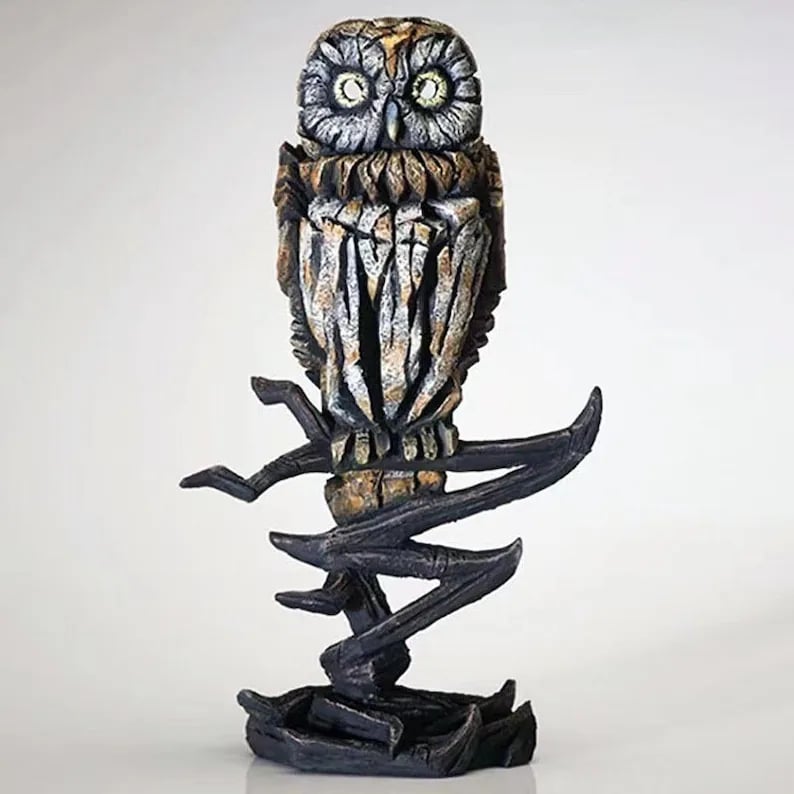 Contemporary Wooden African Animal Sculpture for Home Decor  Owl